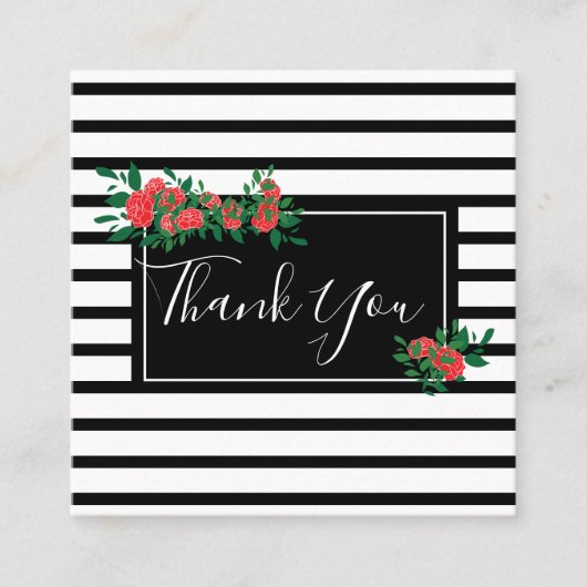 フローラバラありがとう スクエア名刺 (正面)