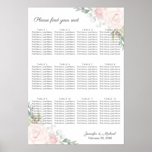 フローラバラとガーデンの緑のシーティンググラフポスター ポスター (正面)