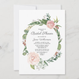 フローラバラと緑のリースブライダルシャワー 招待状