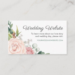 フローラバラと緑のリース結婚のWebサイトカード エンクロージャーカード