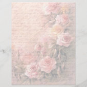 フローラバラアンティーク手書きスクラップブック紙 (裏面)