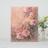 フローラバラアンティーク手書きスクラップブック紙 (スタンド正面)