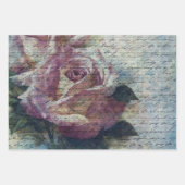 フローラバラアンティーク手書き切り離し品種 ラッピングペーパーシート (正面3)