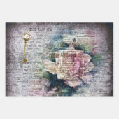 フローラバラアンティーク手書き切り離し品種 ラッピングペーパーシート (正面2)