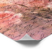 フローラバラアンティーク手書き ポスター (角)