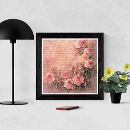 フローラバラアンティーク手書き ポスター