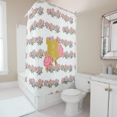 フローラバライニシャル文字モノグラム名カップル シャワーカーテン (インサイチュ)