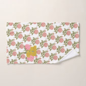 フローラバライニシャル文字モノグラム名カップル バスタオルセット (ハンドタオル)