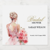 フローラバラウォーター結婚カラーズガウンコレクション スパークリングワインラベル (シングルラベル)