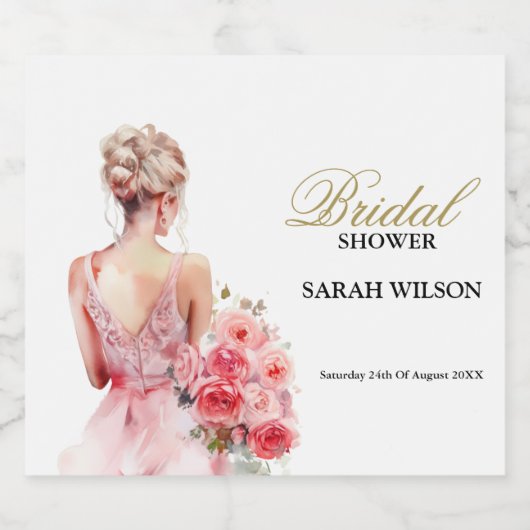 フローラバラウォーター結婚カラーズガウンコレクション スパークリングワインラベル (シングルラベル)