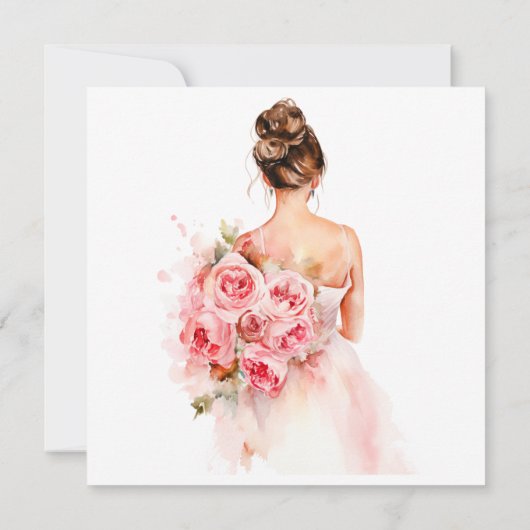 フローラバラウォーター結婚カラーズガウンコレクション 招待状 (裏面)