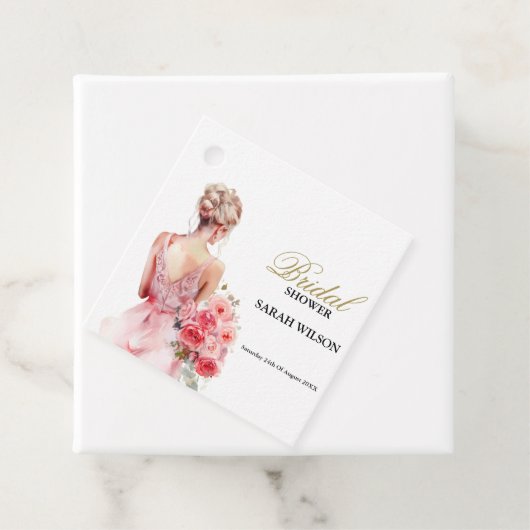 フローラバラウォーター結婚カラーズガウンブライダルシャワー フェイバータグ (インサイチュ)