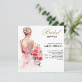 フローラバラウォーター結婚カラーズガウンブライダルシャワー 招待状 (スタンド正面)