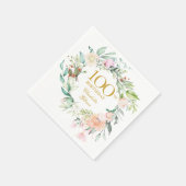 フローラバラガーランド100誕生日 スタンダードカクテルナプキン (角)