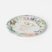 フローラバラガーランド90誕生日 ペーパープレート (アングル)