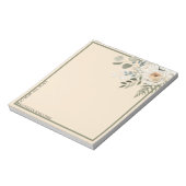 フローラバラクリームの机からシダ ノートパッド (回転)