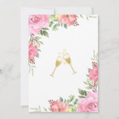 フローラバラグリーンリー金ゴールドブライダルシャワー 招待状 (裏面)