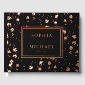 フローラバラゴールドフォイルゲストブックエレガントテンプレート ゲストブック (正面)