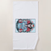フローラバラスケルトンナースタロットカードハロウィーンEs ビーチタオル (正面)