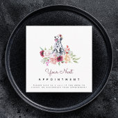 フローラバラダルマティアンドッグイラストレーションアポイントメント スクエア名刺