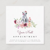フローラバラダルマティアンドッグイラストレーションアポイントメント スクエア名刺 (正面)