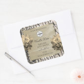 フローラバラツリーバークグレイン製品ラベルロゴ スクエアシール (封筒)