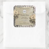 フローラバラツリーバークグレイン製品ラベルロゴ スクエアシール (バッグ)