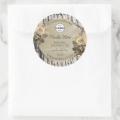 フローラバラツリーバークグレイン製品ラベルロゴ ラウンドシール (バッグ)