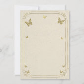 フローラバラティアラ&金ゴールド蝶キンセアニラ 招待状 (裏面)