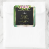 フローラバラティール（緑がかった色）大理石ブラックプロダクトラベルロゴ スクエアシール (バッグ)