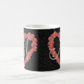 フローラバラハートモノグラムウェディングパーティキープサケ コーヒーマグカップ (中央)