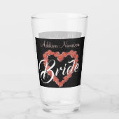 フローラバラハートモノグラムウェディングパーティキープサケ タンブラーグラス (裏面)