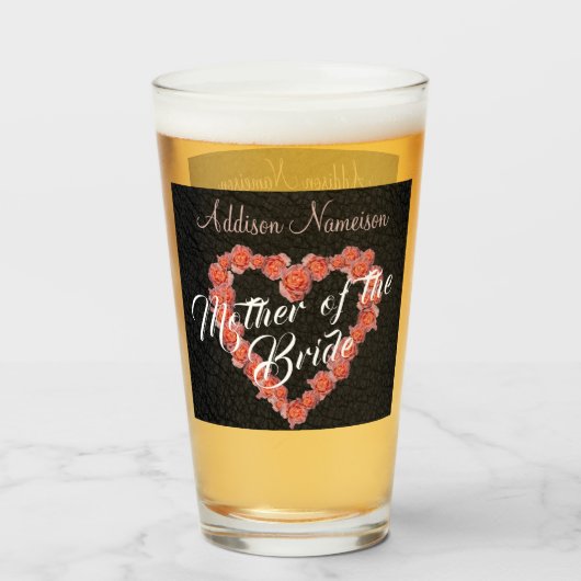 フローラバラハートモノグラムウェディングパーティキープサケ タンブラーグラス (ドリンク裏面)