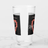 フローラバラハートモノグラムウェディングパーティキープサケ タンブラーグラス (左)