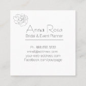 *~*フローラバラパステルピンク&ラベンダーウォータカラー スクエア名刺 (裏面)