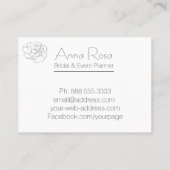 *~*フローラバラパステルブルー&ピンクウォーターカラー 名刺 (裏面)