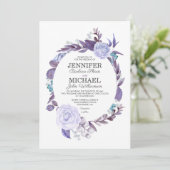 フローラバラパープ葉ルリース結婚ズ 招待状 (スタンド正面)