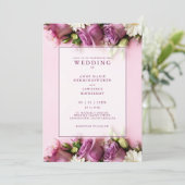 フローラバラピンクエレガントウェディング招待状 (スタンド正面)