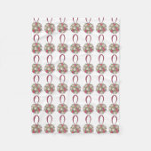 フローラバラピンクフラワーブーケ結婚の花嫁 フリースブランケット (正面)