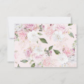 フローラバラピンクQRコードウェディングRSVP 招待状 (裏面)