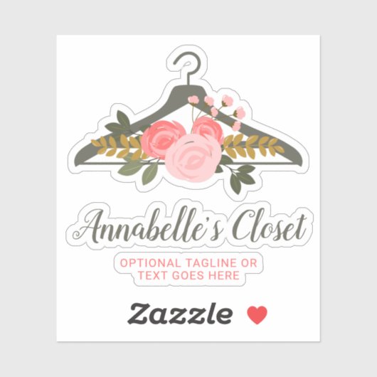 フローラバラファッション衣服掛けクローゼットのロゴ シール (シート)