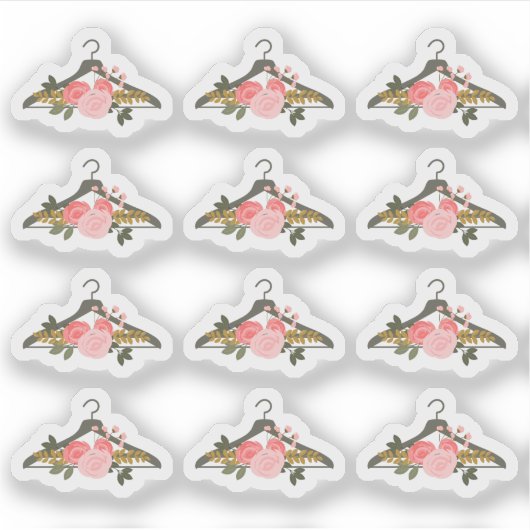 フローラバラファッション衣服掛けファッションクローゼット シール (正面)