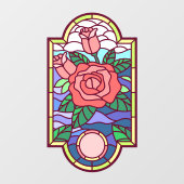 フローラバラフェイクステンドグラス装飾プライバシー ウィンドウサイン (シート)