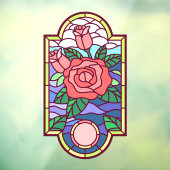 フローラバラフェイクステンドグラス装飾品 ウィンドウサイン (シート3)