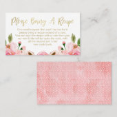 フローラバラブライダルシャワーレシピカード要求 名刺 (正面/裏面)