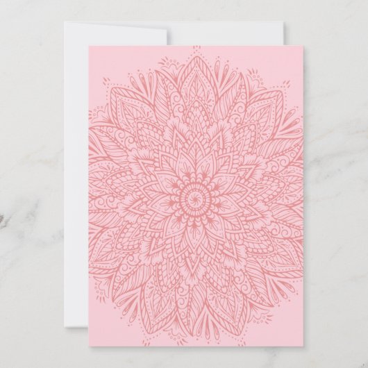 フローラバラブラウンインディアンガールハーフサリー式 招待状 (裏面)