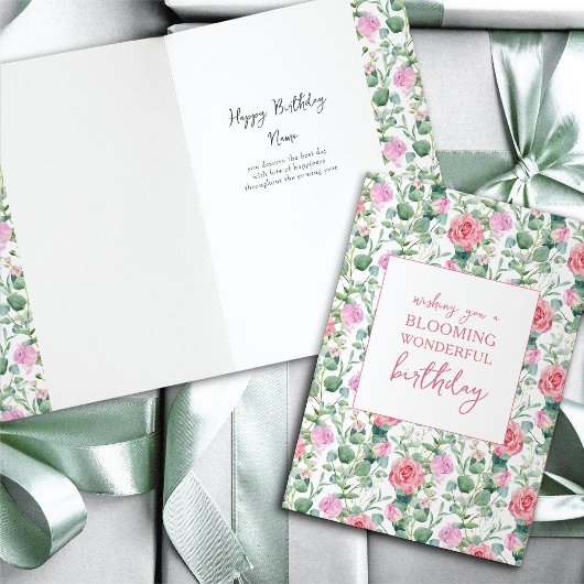 フローラバラブルーミングワンダフル誕生日 カード