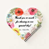 フローラバラポピーとデイジーピンク、珊瑚、黄色 ノートブック (裏面)