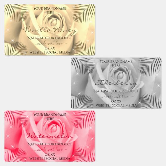 フローラバラライトクリームグレーピンク製品ラベル ラベル (グループ)