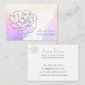 *~*フローラバララベンダー&ピンクパステルウォーターカラー 名刺 (正面/裏面)